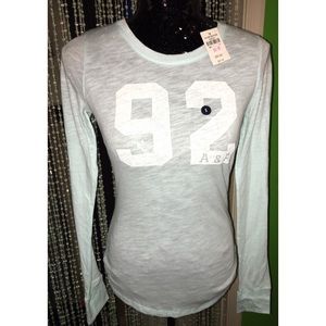 A&F Light Green Ling Sleeve T 92 NWT